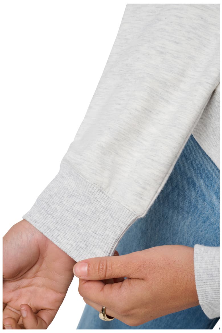Cloud Fleece V-Neck Sweatshirt, Alternate, color, HEATHER LIGHT GREY