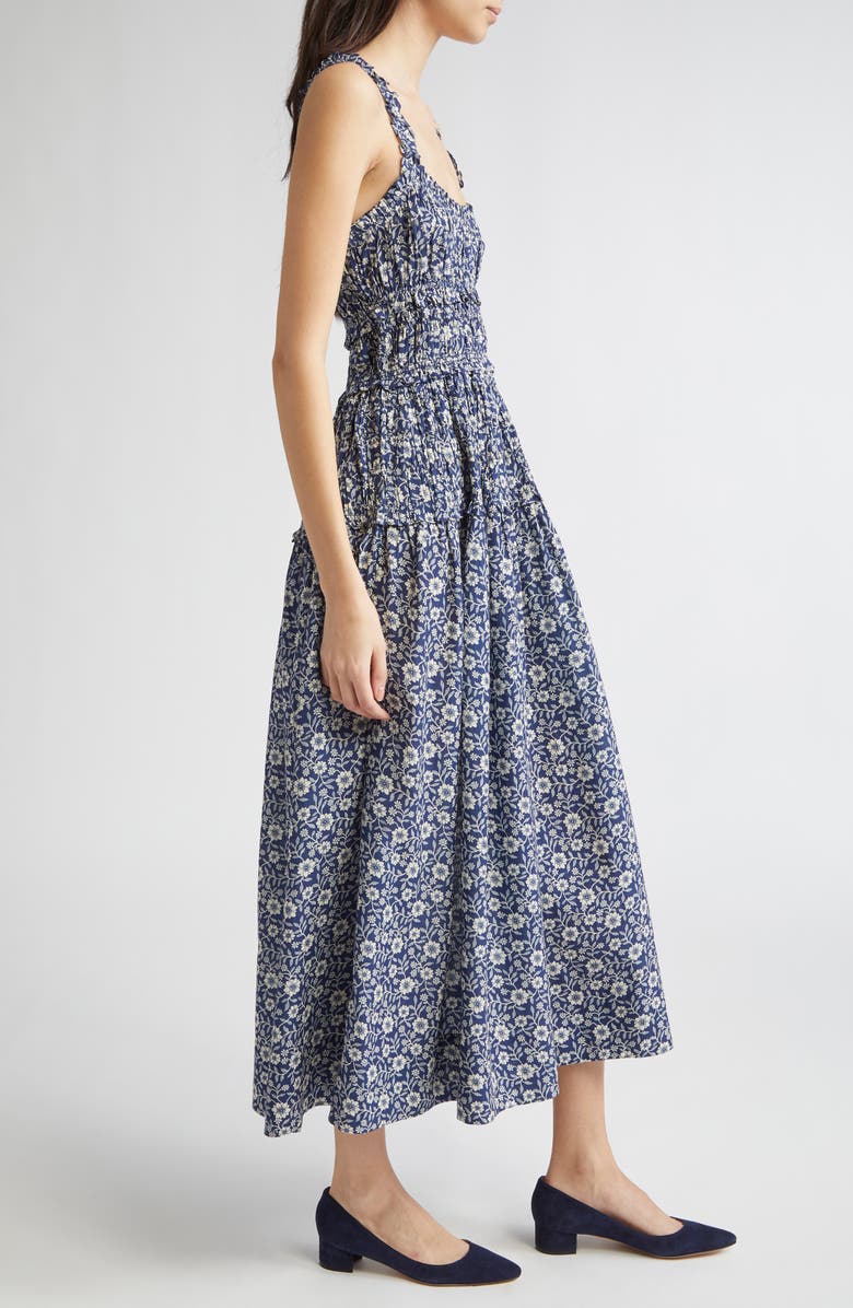 DÔEN Marianne Floral Print Smocked Maxi Dress, Alternate, color, Jessamine Calico