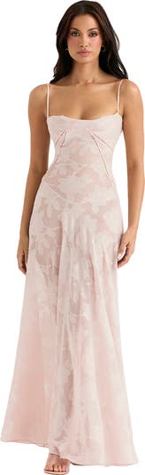Seren Blush Lace-Up Back Gown