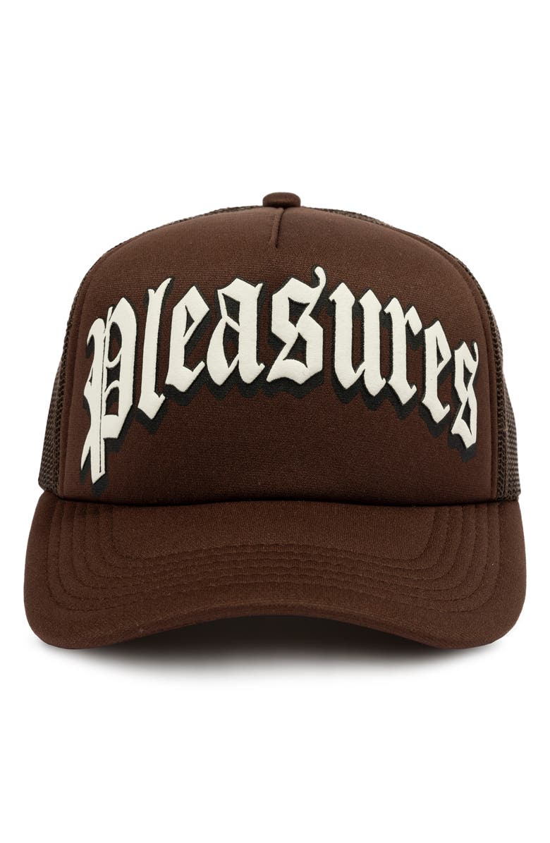 PLEASURES Twitch Snapback Trucker Hat, Main, color, 