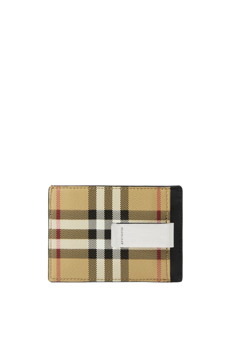Burberry Check Clip Card Case, Alternate, color, Archive Beige