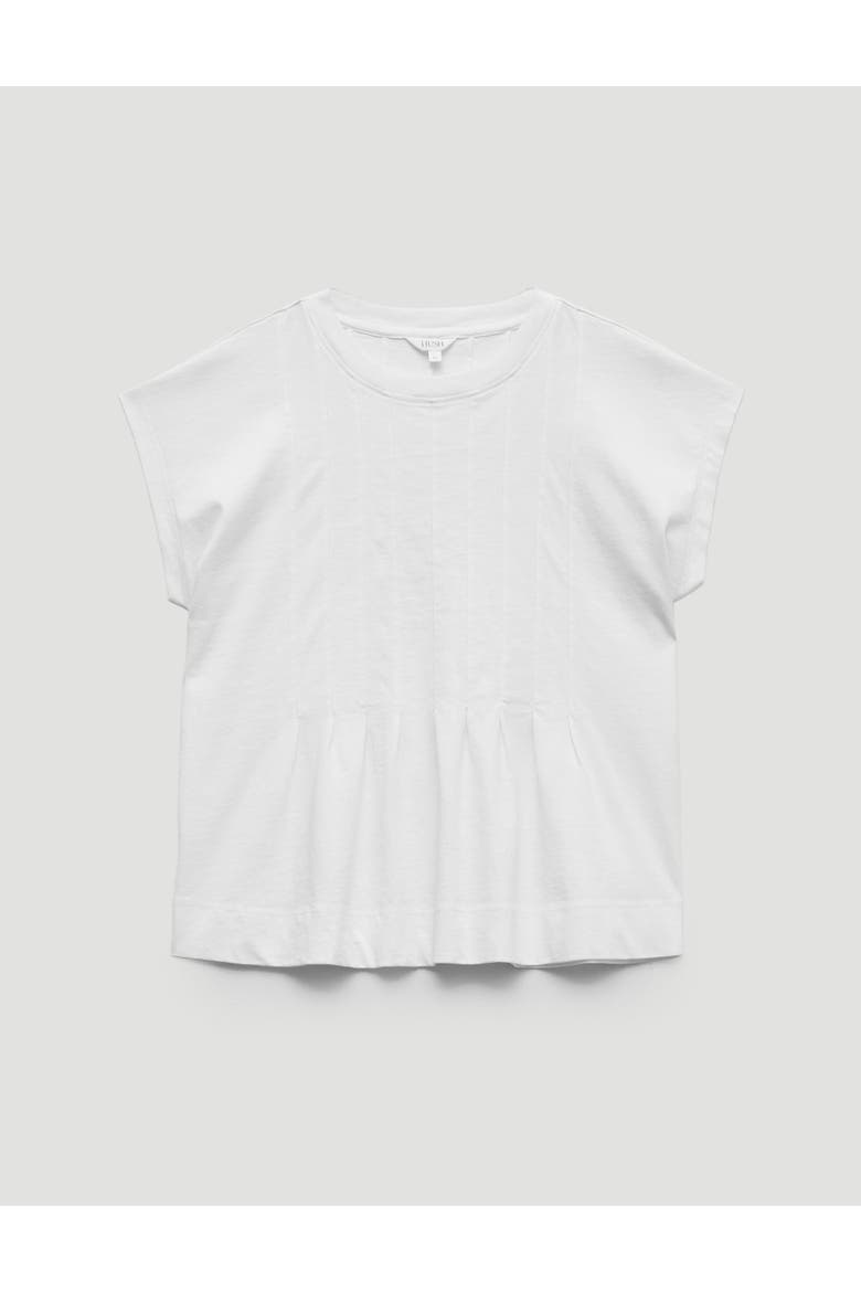 Ellery Pleat Release T-Shirt, Alternate, color, Ecru White