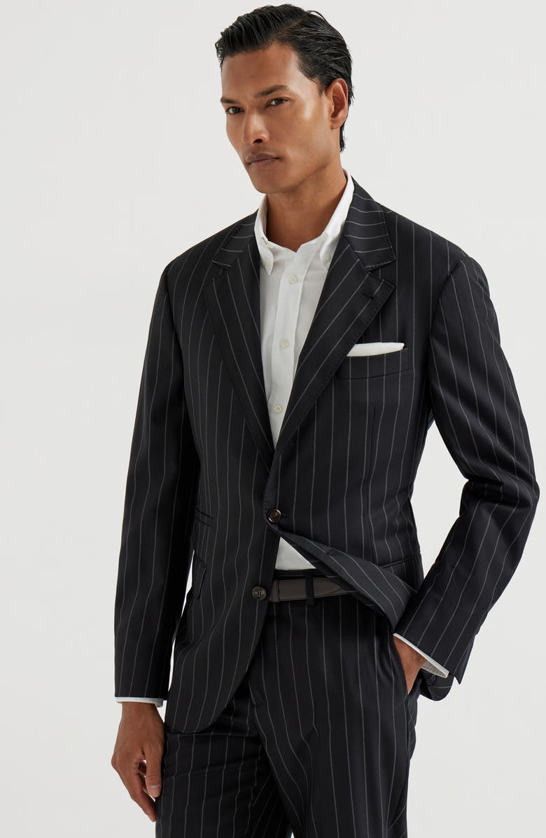 Brunello Cucinelli Virgin wool blazer, Alternate, color, Anthracite