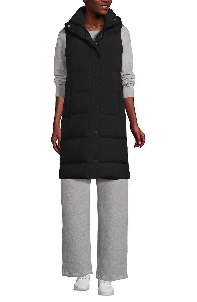 Lands' End Wide Channel 600 Down Puffer Long Vest, Main, color, 