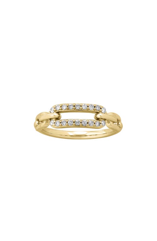 Frankie & Zoe Diamond Paperclip Ring In Gold