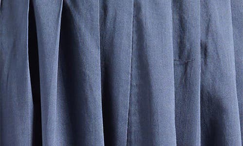 Shop Wayf Amelie Pleated Cotton Midi Skirt In Stone Blue