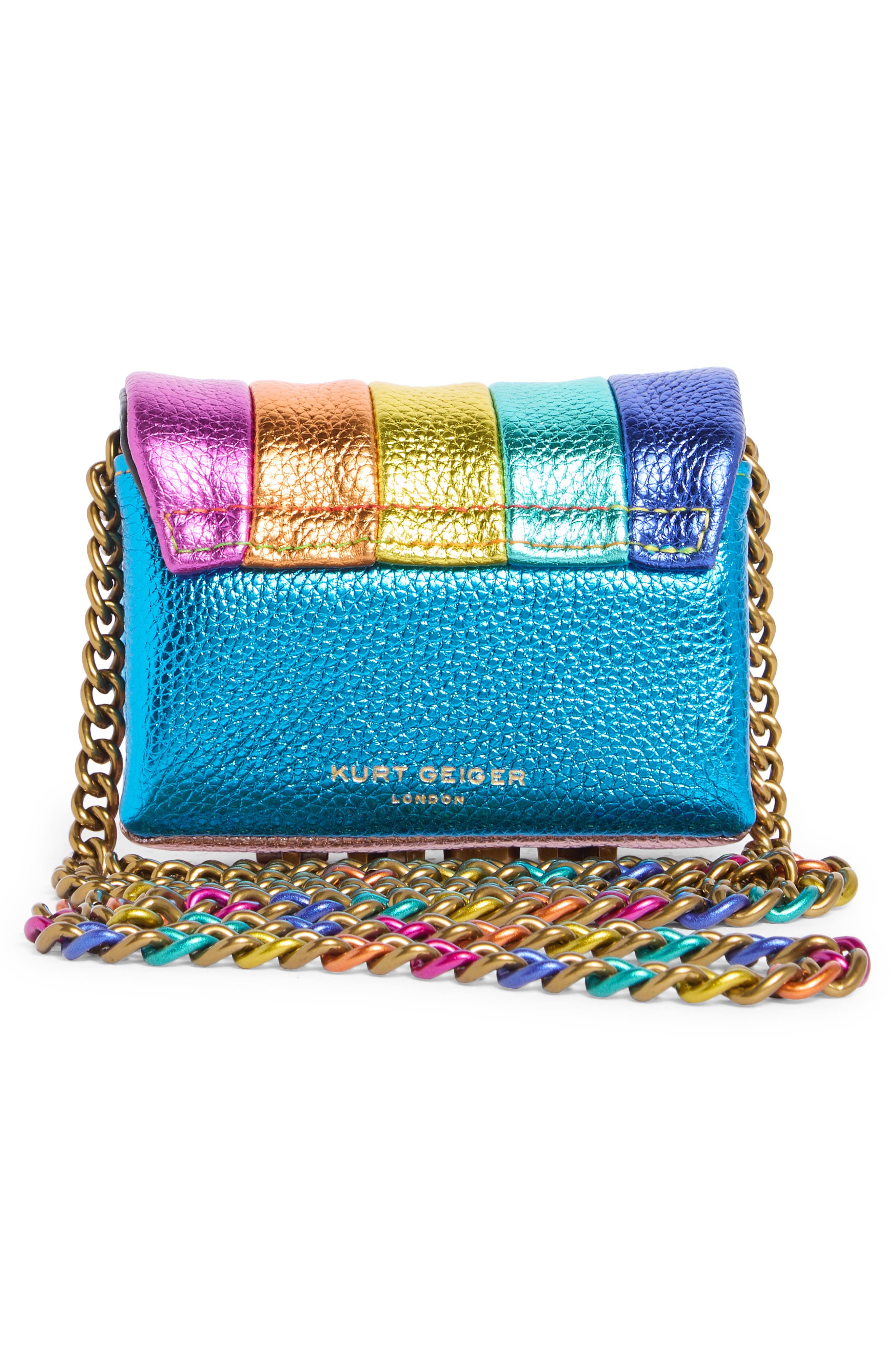 Kurt Geiger London Nano Kensington Leather Crossbody Bag, Alternate, color, Rainbow Multi
