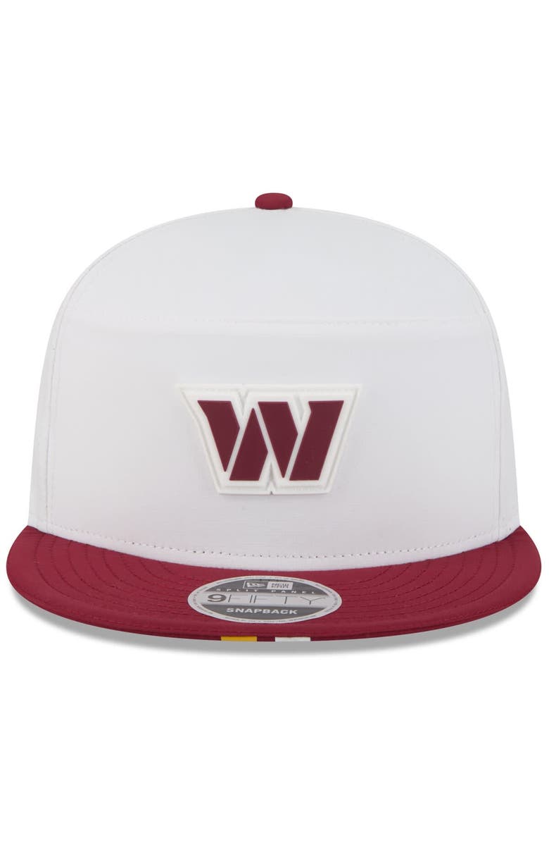 New Era Men's New Era  White/Burgundy Washington Commanders 2025 NFL Training Camp Split Panel 9FIFTY Snapback Hat, Alternate, color, White