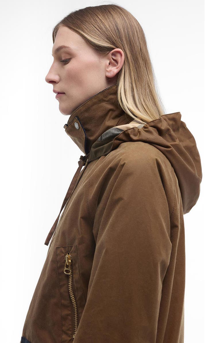 Barbour Carolyn Waxed Cotton Jacket, Alternate, color, Tan/ Dress Tartan