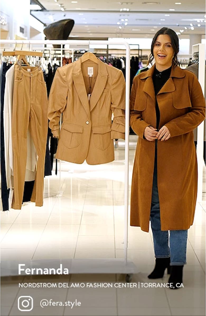 Louisa Ruched Sleeve Denim Blazer, sales video thumbnail