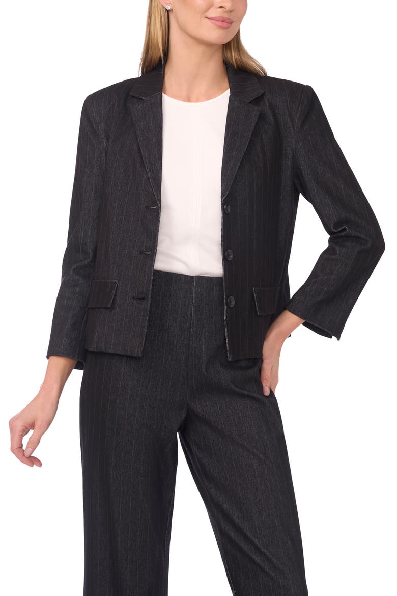 Pinstripe Blazer, Main, color, CHARCOAL