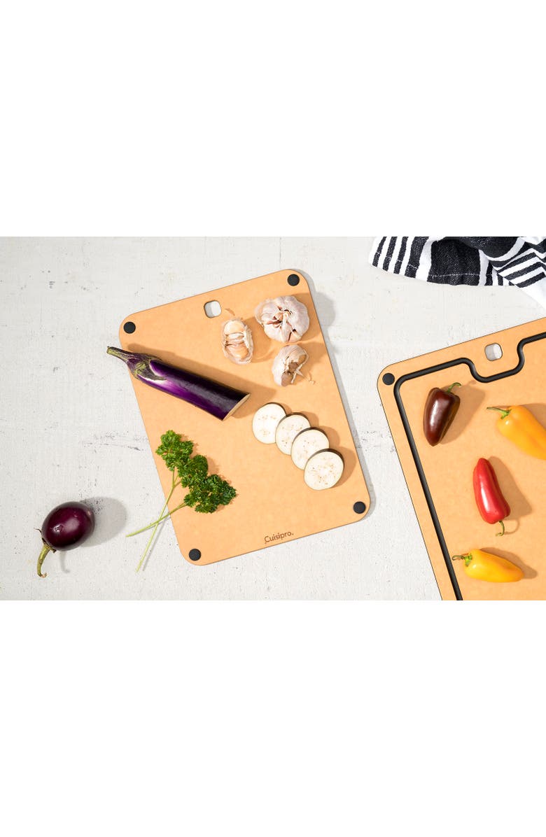 CUISIPRO Fibre Wood Cutting Board with Silicone Feet, Alternate, color, Natural