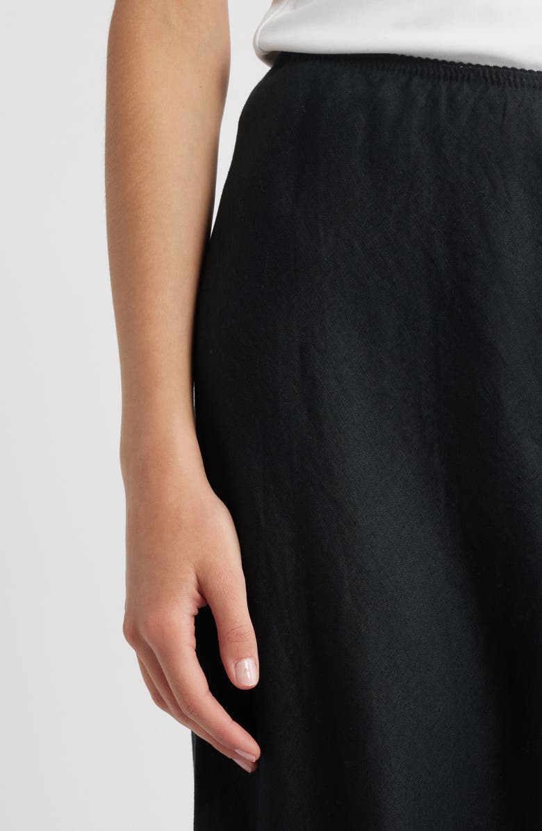 DÔEN Lavon Linen Wide Leg Pants, Alternate, color, Black