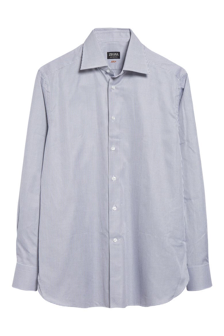 Centoventimila Minicheck Button-Up Shirt, Alternate, color, NAVY BLUE/ WHITE