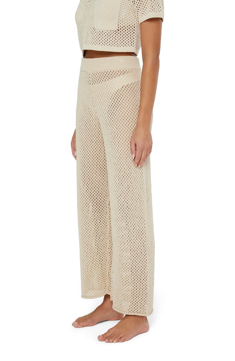 Onia Knit Crochet Wide Leg Pant, Alternate, color, Sandshell