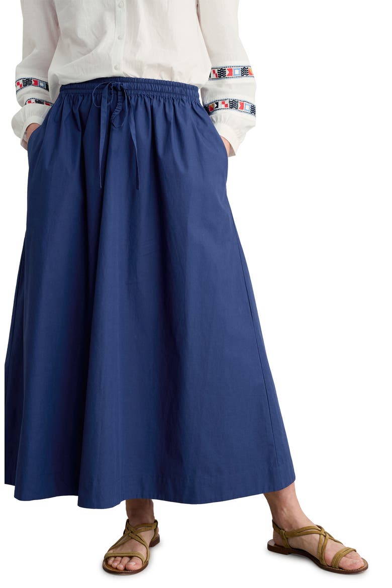 Organic Cotton Drawstring Maxi Skirt, Main, color, YACHT
