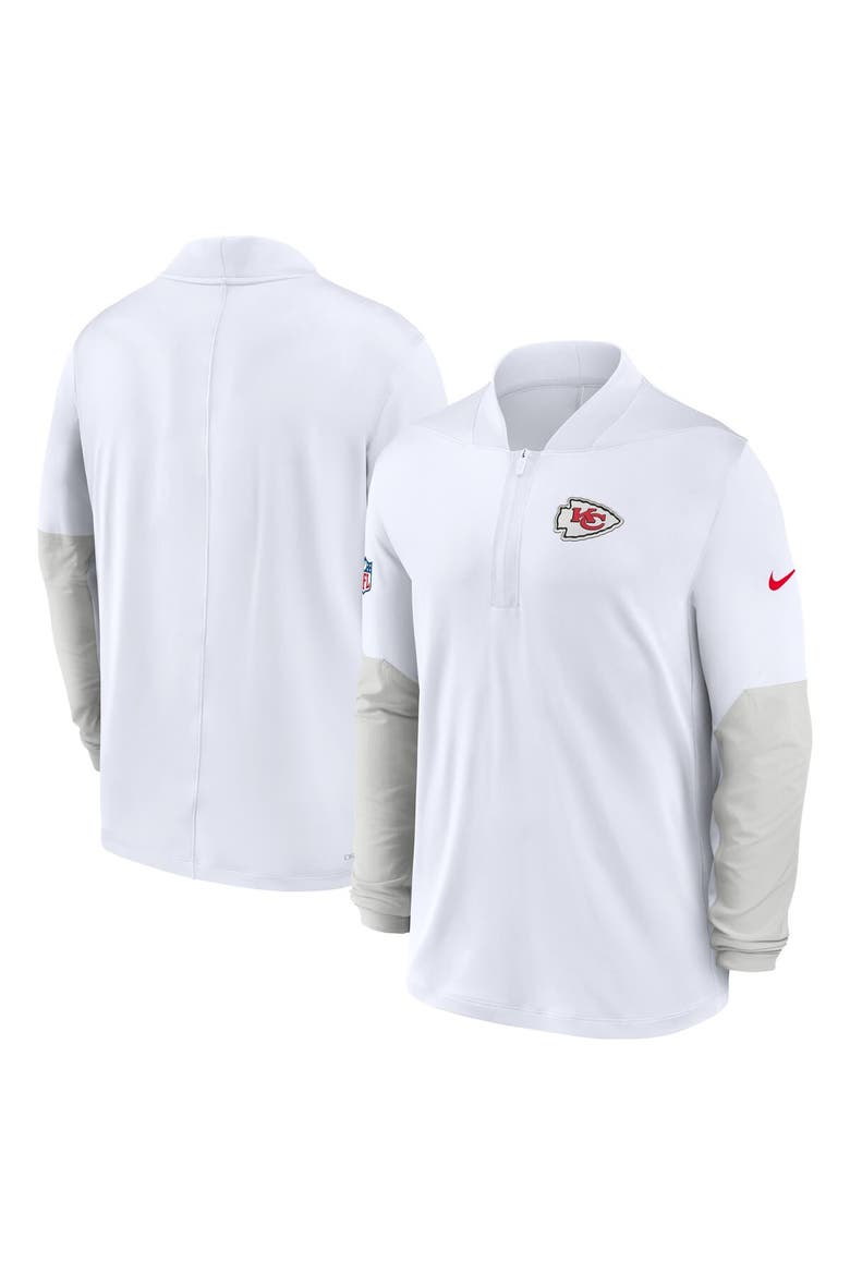Men's Nike White Kansas City Chiefs Sideline Dri-FIT Half-Zip Pullover, Alternate, color, White