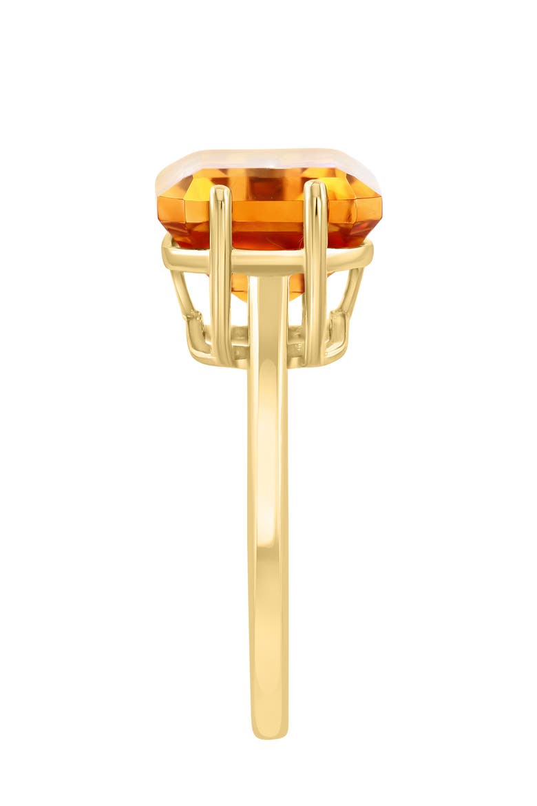 14K Yellow Gold Citrine Emerald Cut Solitaire Statement Ring, Alternate, color, 14K Gold