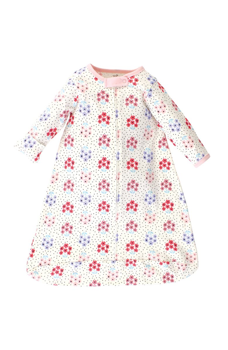 Touched by Nature Organic Cotton Long-Sleeve Wearable Sleeping Bag, Sack, Blanket, Alternate, color, Floral Dot