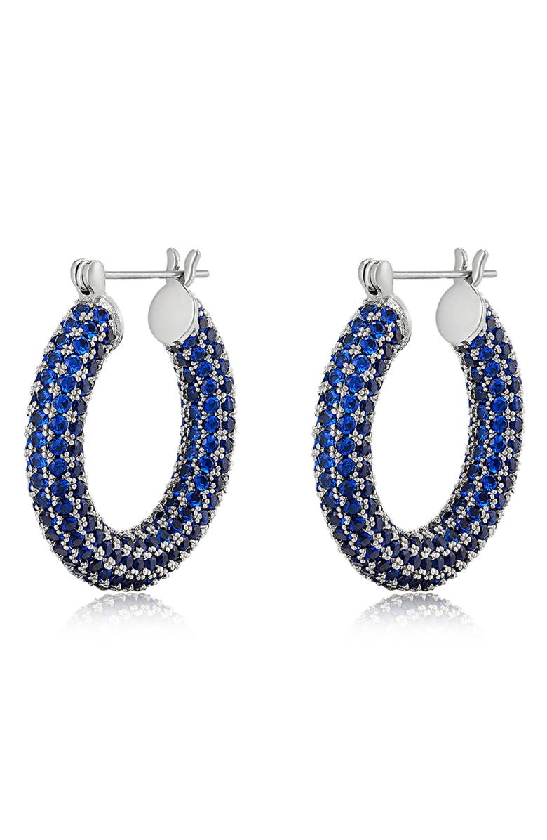 Luv AJ Amalfi Pavé Hoop Earrings, Main, color, 