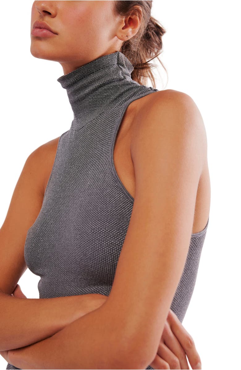 Free People Always Ready Turtleneck Shell, Alternate, color, Black