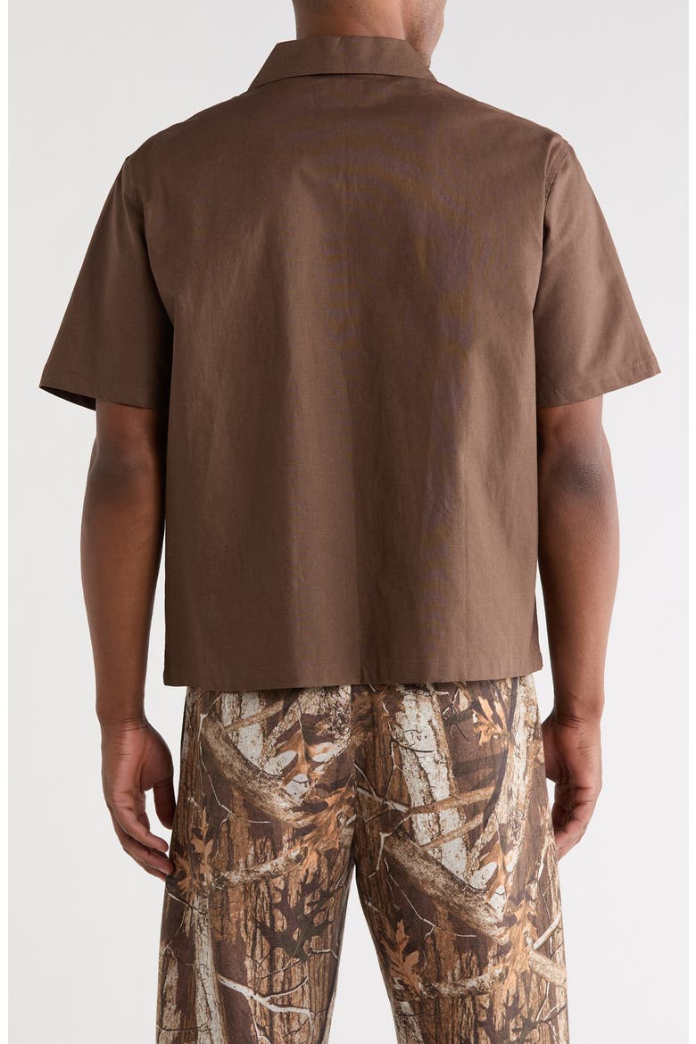 Elai Cotton & Linen Camp Shirt, Alternate, color, BROWN