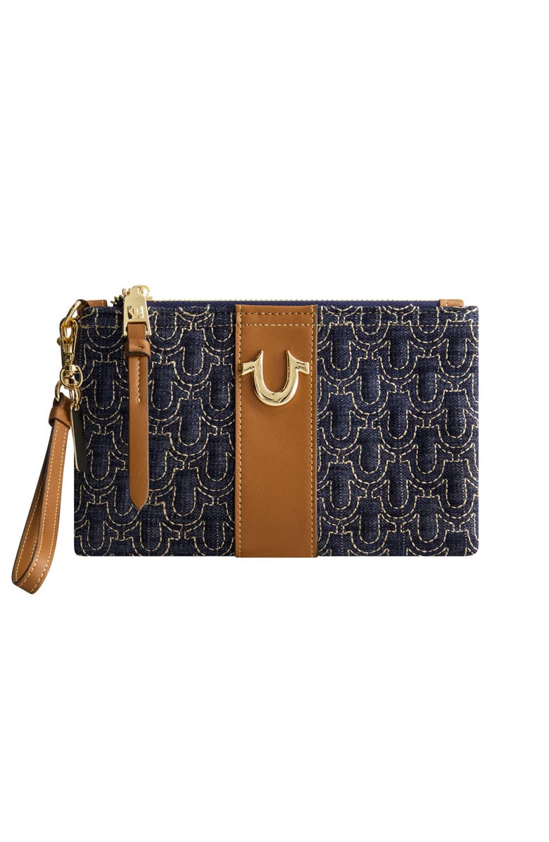 True Religion Quilted Horseshoe Wristlet Pouch, Main, color,