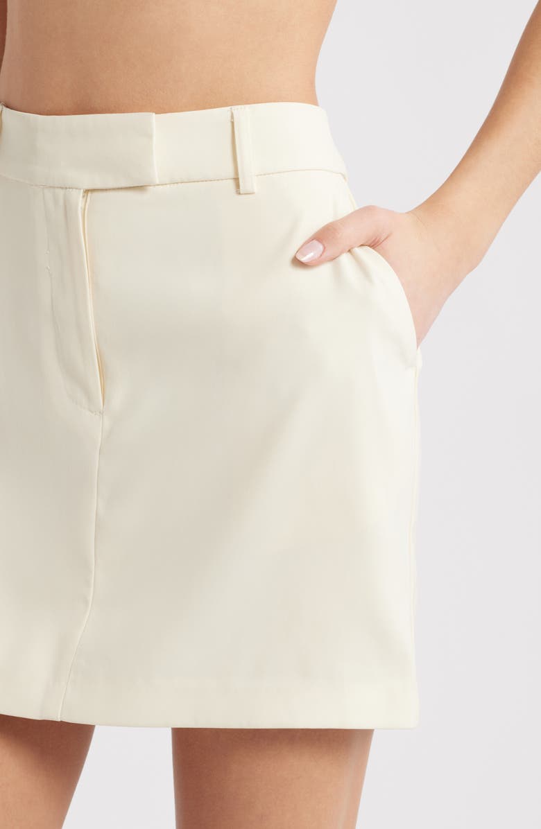 Topshop Tailored Miniskirt, Alternate, color, Ivory