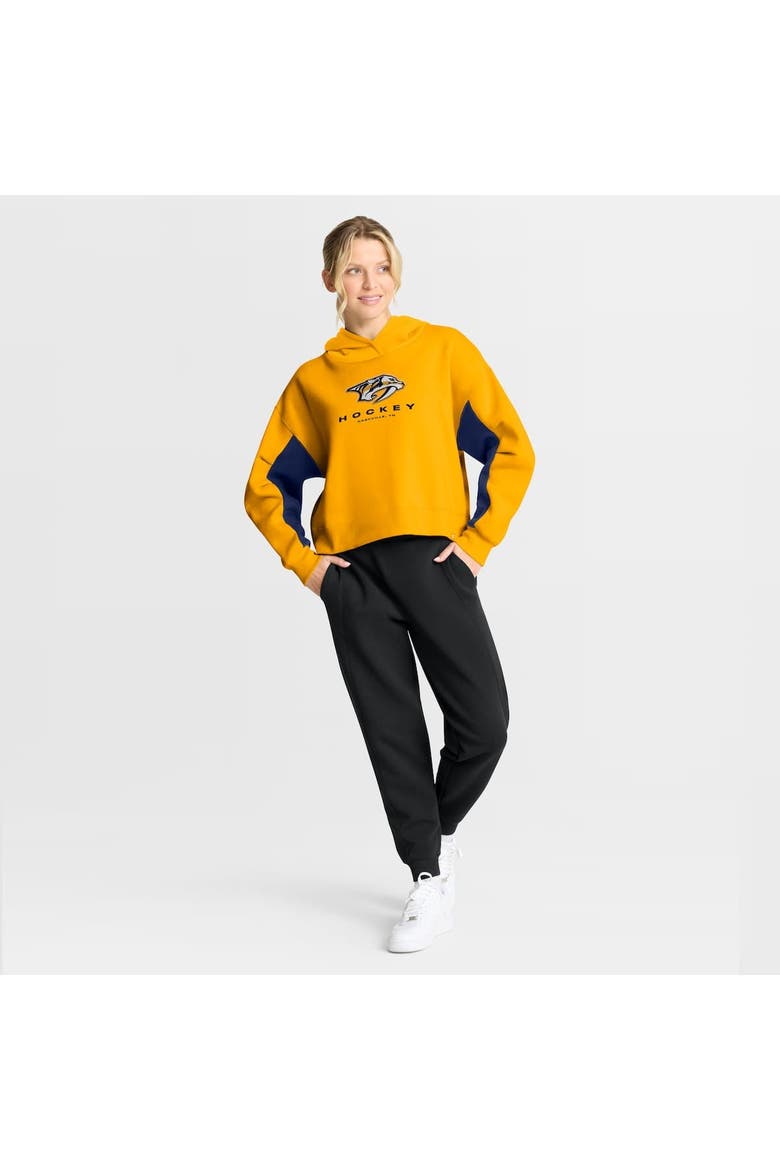 Women's Fanatics Gold Nashville Predators Back Check Boxy Hoodie, Alternate, color, Gold
