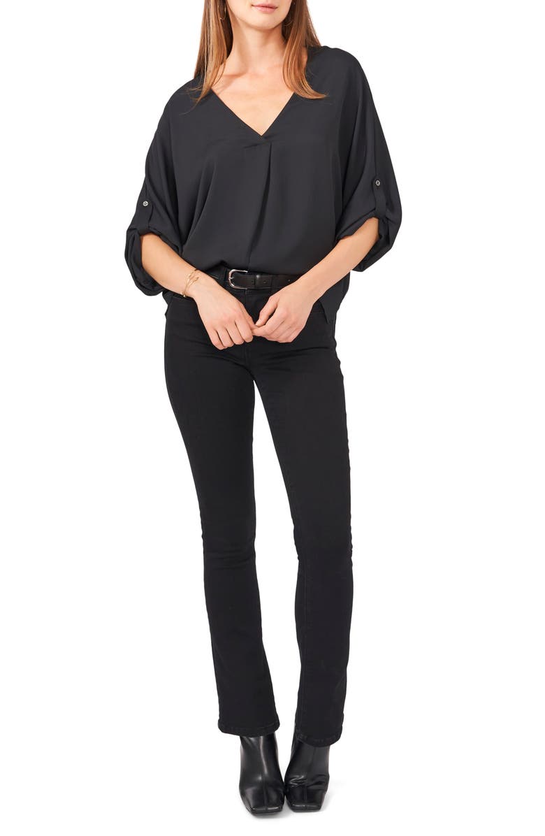 Vince Camuto Roll Tab Sleeve Tunic Top, Alternate, color, 