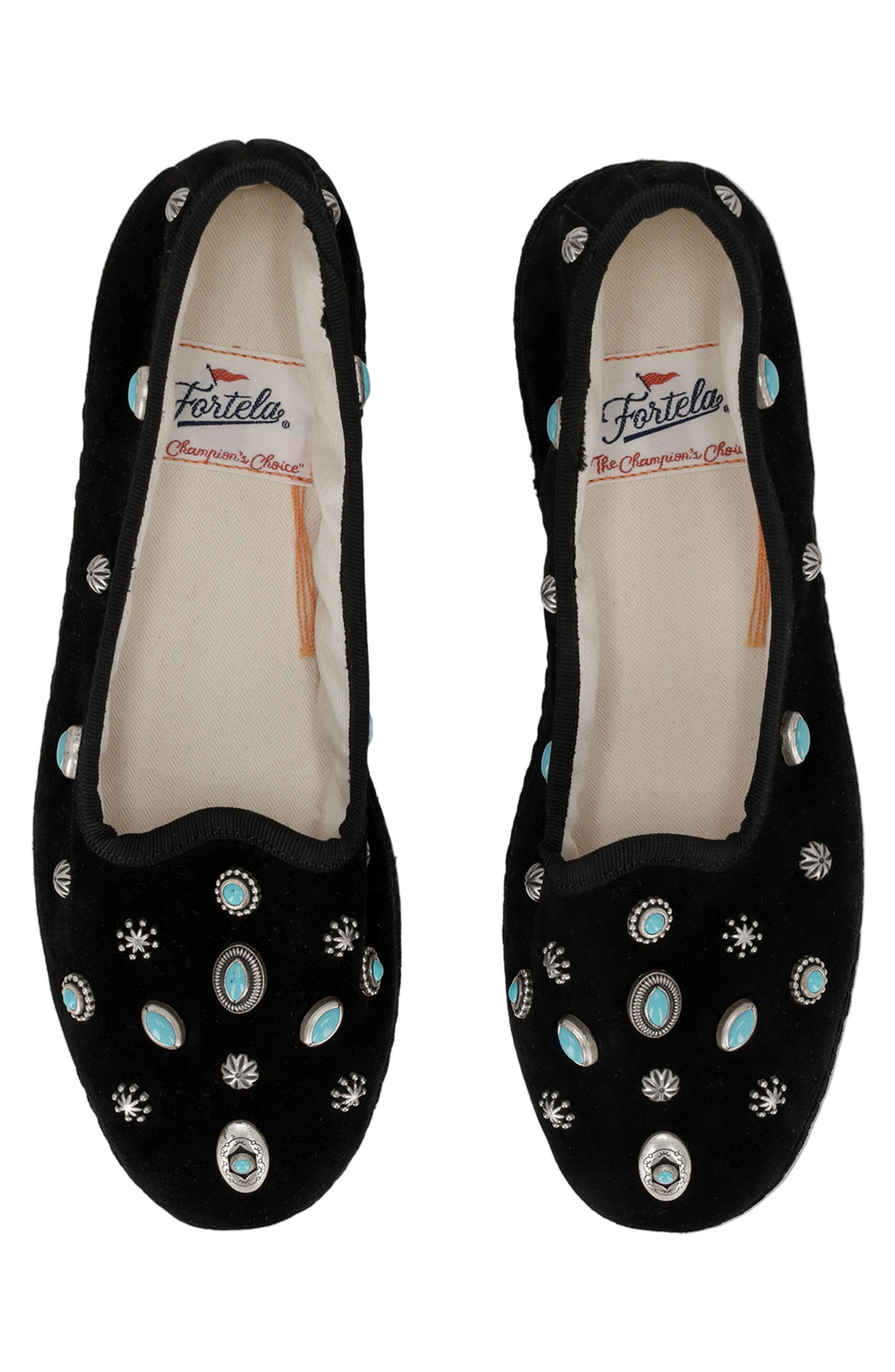 Fortela Frutate Friulane Suede Leather Studs, Alternate, color, Nero