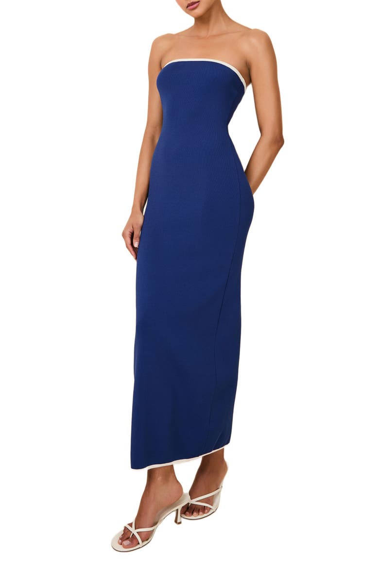 The Caroline Strapless Maxi Dress, Alternate, color, MARITIME NAVY