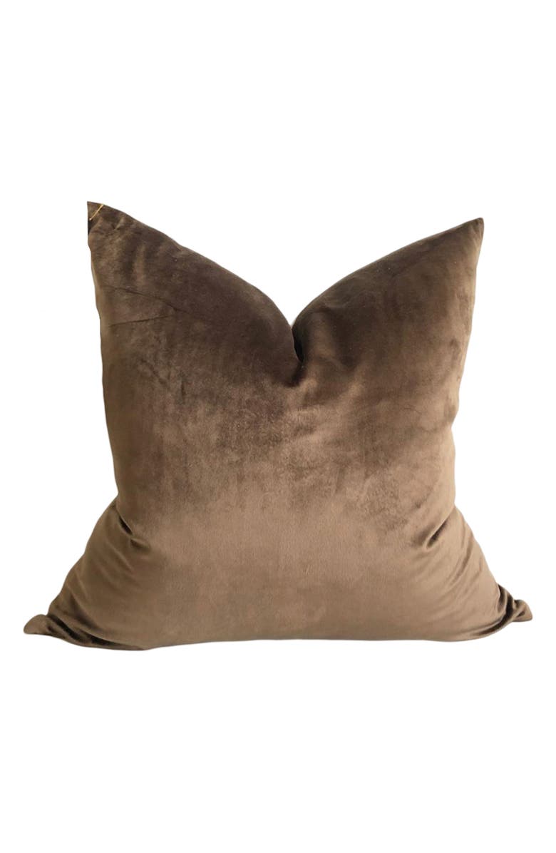 MODISH DECOR PILLOWS Mocha Velvet Pillow Cover, Main, color,
