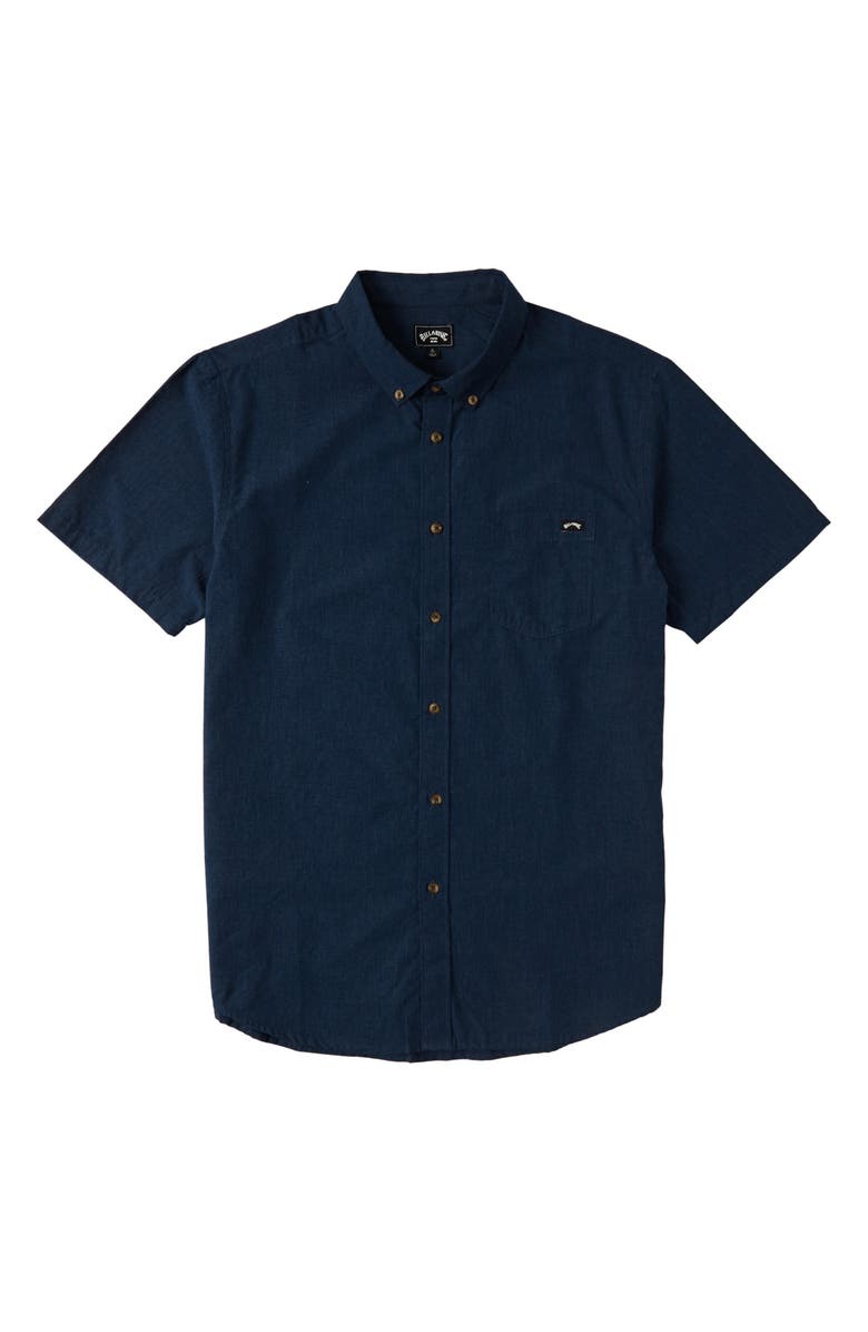 Billabong All Day Short Sleeve Button-Down Shirt, Main, color, 