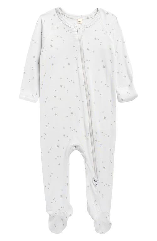 Quincy Mae Babies' Stars Stretch Modal Footie In White