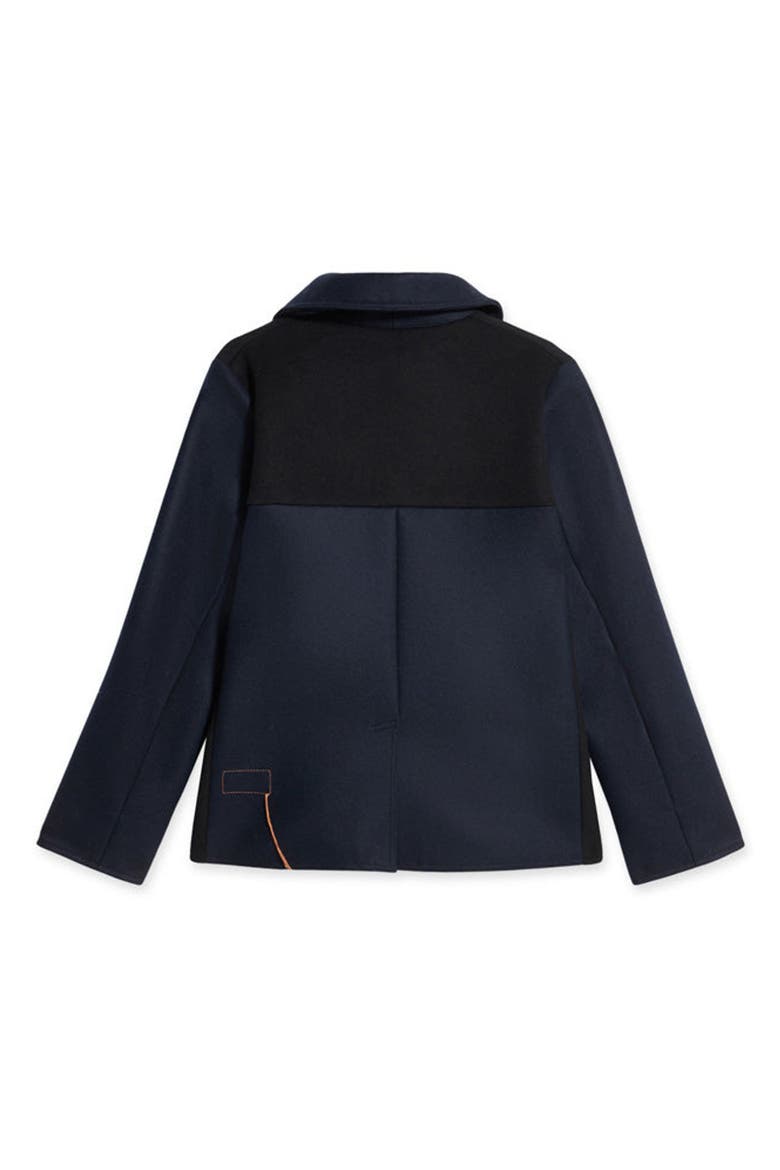 Patchwork Wool Caban Jacket, Alternate, color, Navy Blue