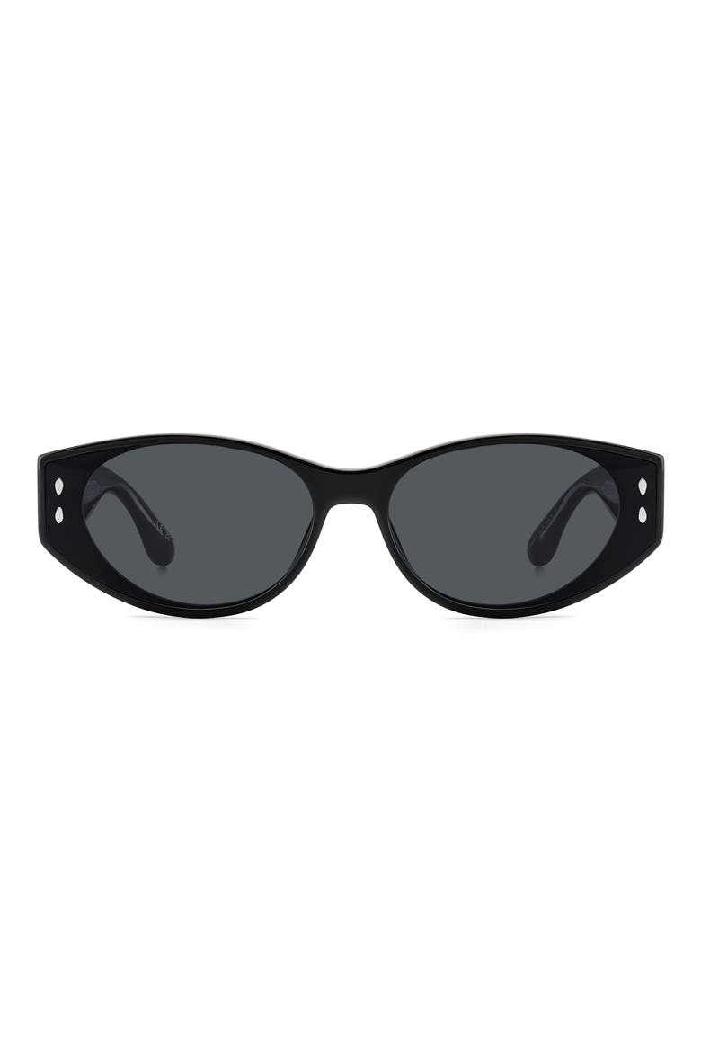 64mm Oversize Oval Sunglasses, Main, color, BLACK/ GREY