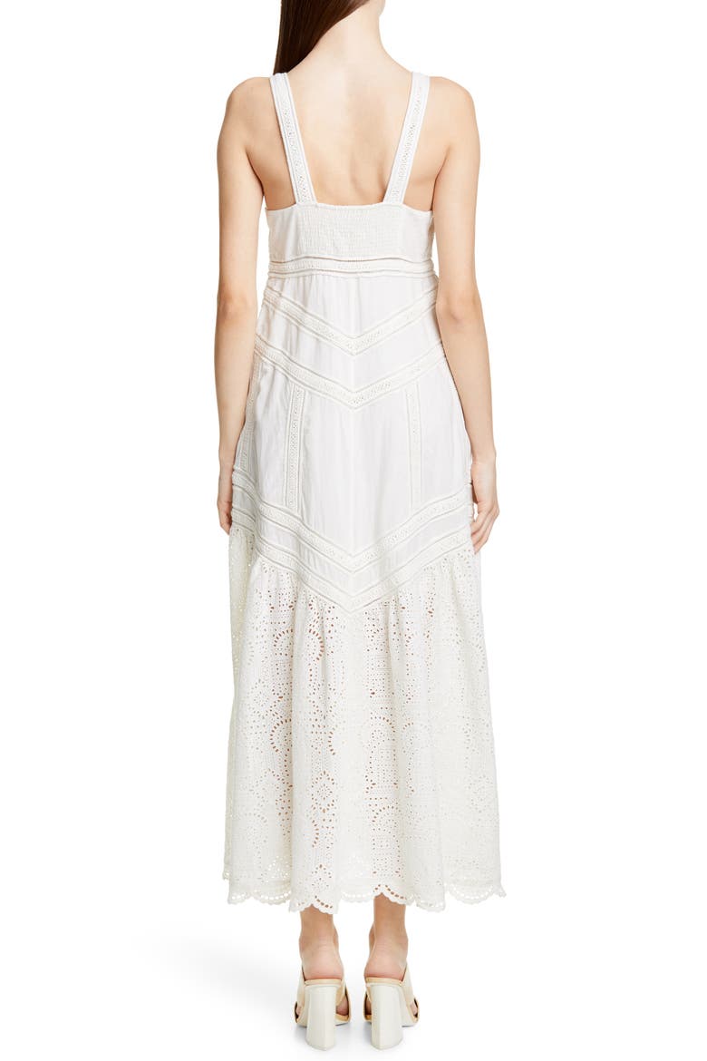 Agatha Eyelet Hem Dress, Alternate, color, MILK