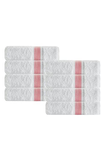 Depera Unique 8-piece Turkish Cotton Hand Towels In Pink