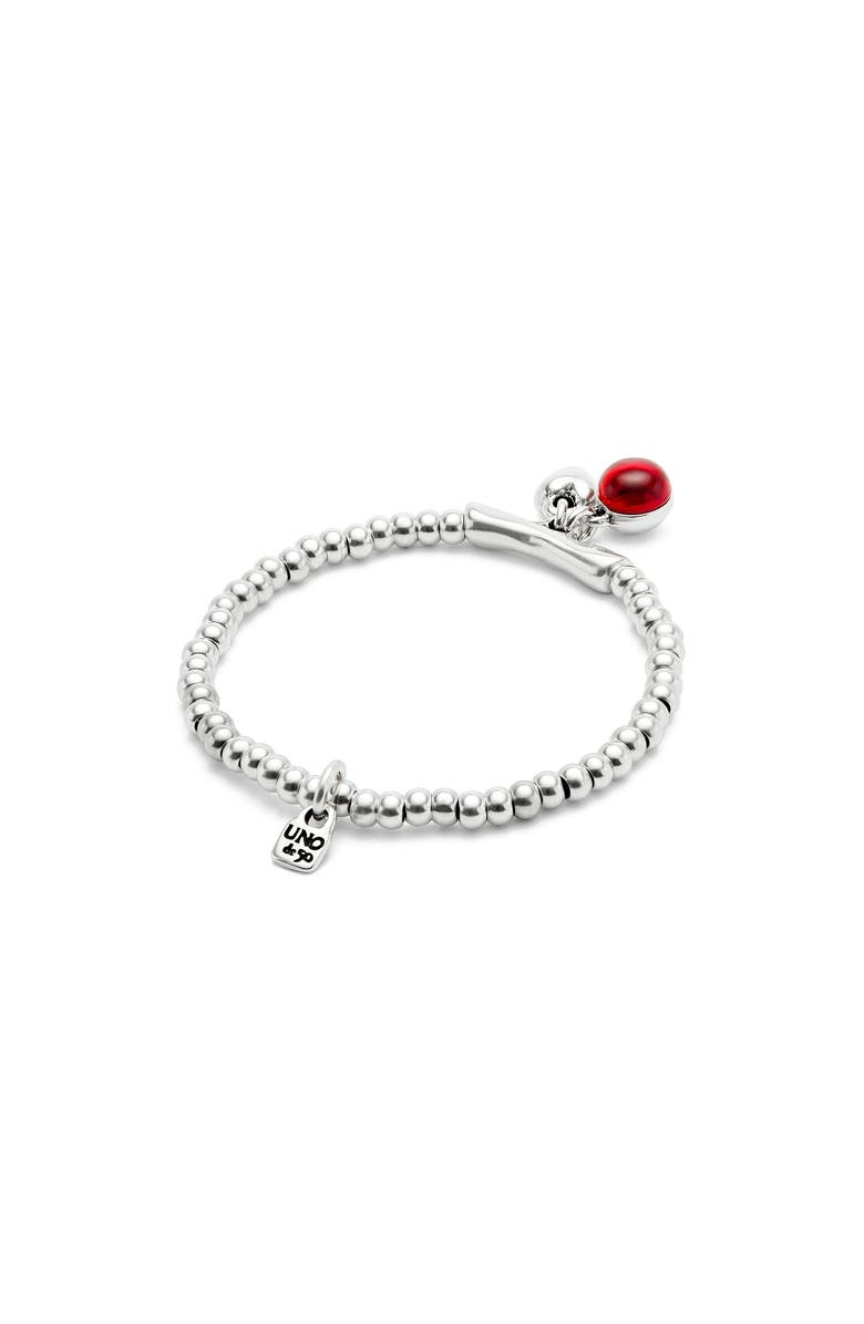 UNODE50 Red Murano Core Bracelet, Alternate, color, Silver