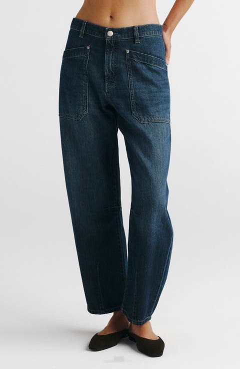 Bilie High Waist Barrel Ankle Jeans
