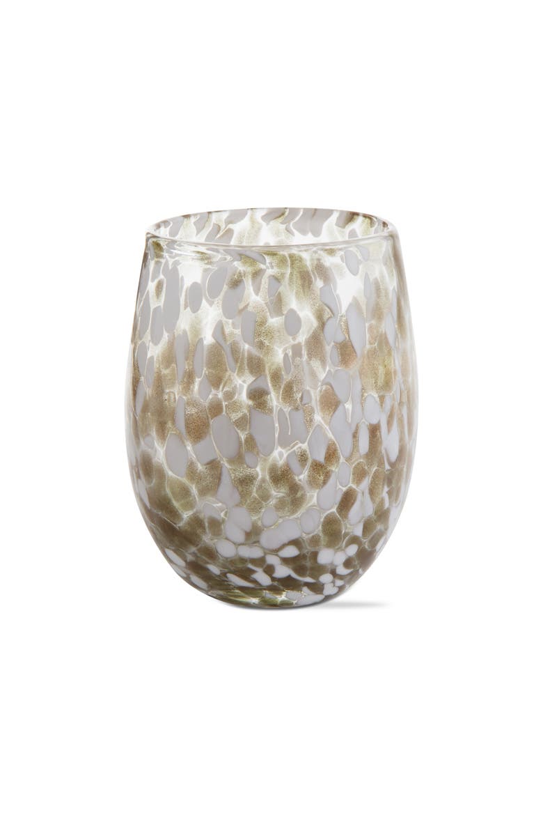 Confetti Glass Stemless Drinkware Gold Dishwasher Safe, Main, color, Gold