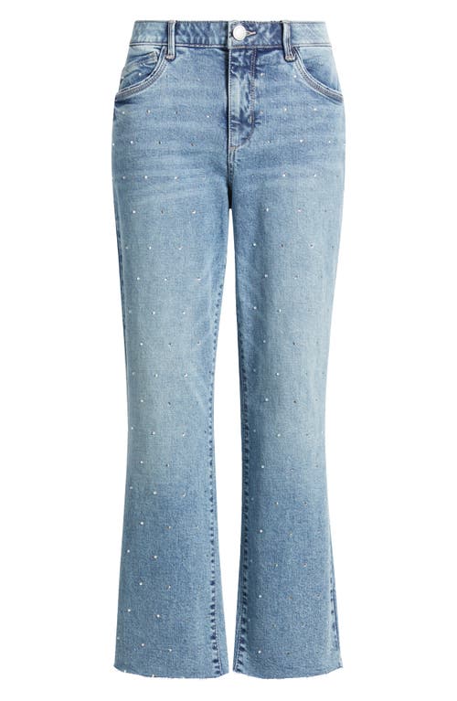 Wit & Wisdom Bennett 'ab'solution Skyrise Rhinestone Raw Hem High Waist Ankle Barely Bootcut Jeans