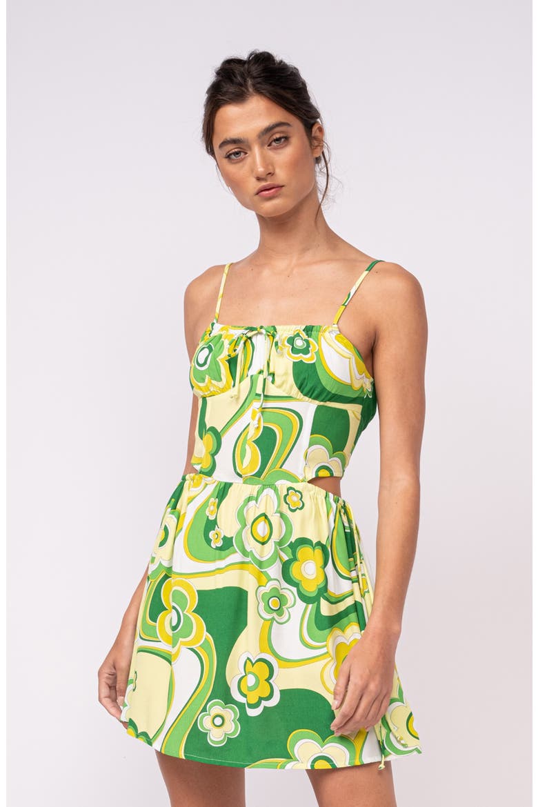 Waist Cutout Minidress, Alternate, color, GREEN
