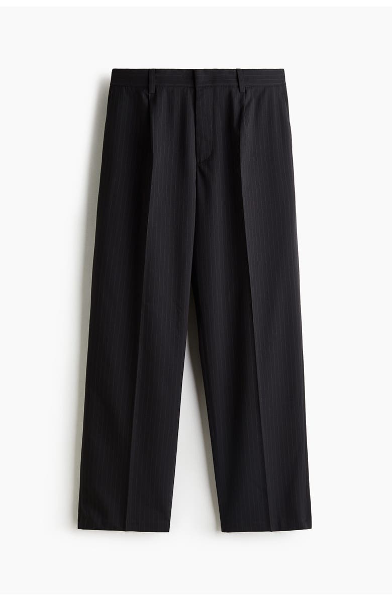 H&M Relaxed-fit suit pants, Alternate, color, Black/Pinstriped