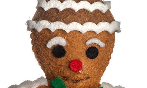 Silk Road Bazaar Handmade Gingerbread Felt Ornament In Brown
