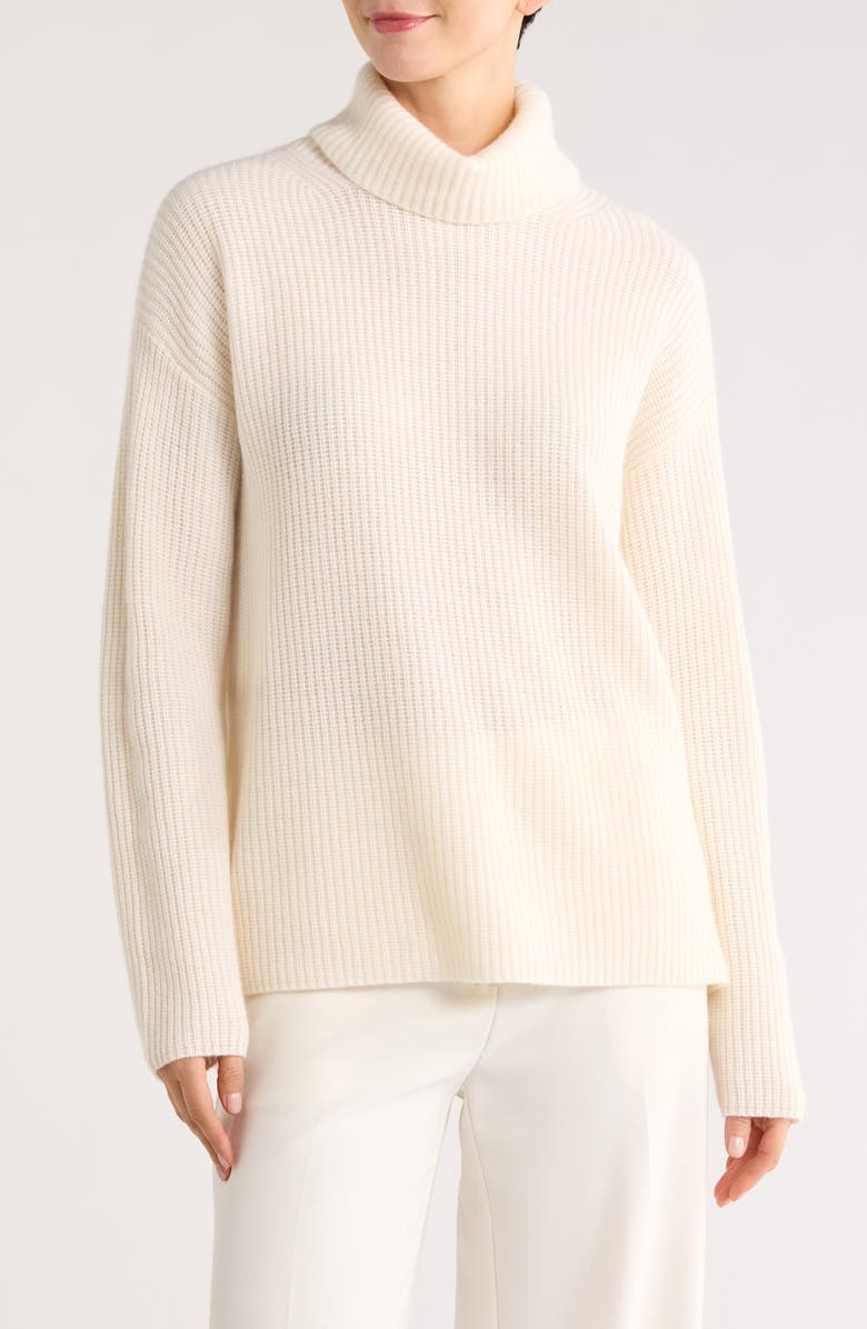 Nordstrom Wool & Cashmere Turtleneck Sweater, Main, color, Ivory Pristine