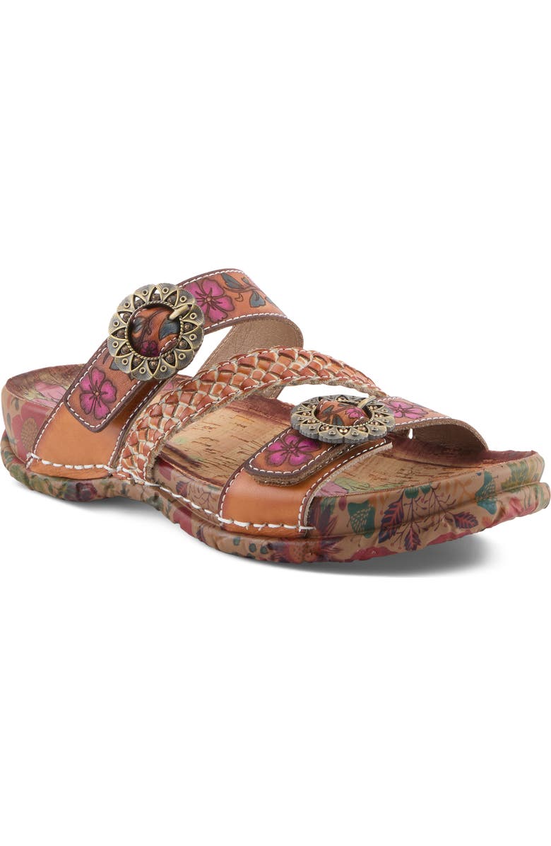 L'Artiste by Spring Step On the Road Slide Sandal, Main, color, Camel Multi