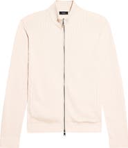 Theory Walton Cabled Cotton Zip Cardigan