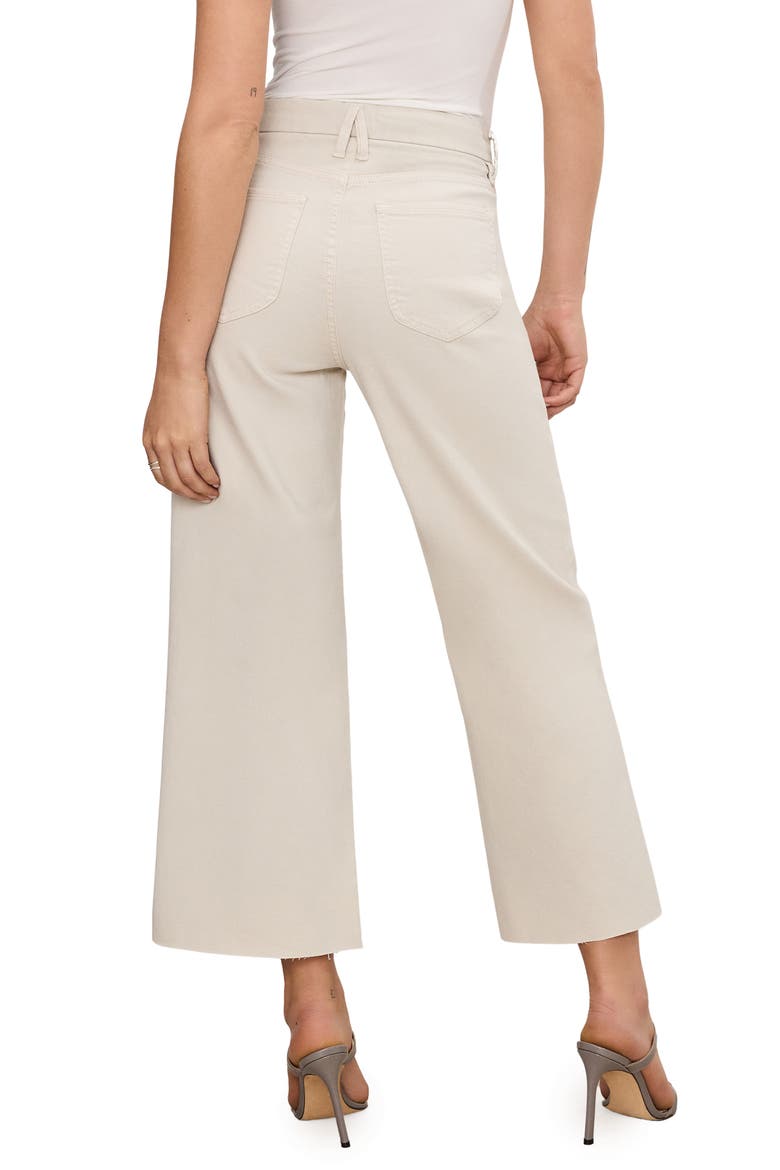 Good Waist Raw Hem High Waist Crop Palazzo Jeans, Alternate, color, BONE001